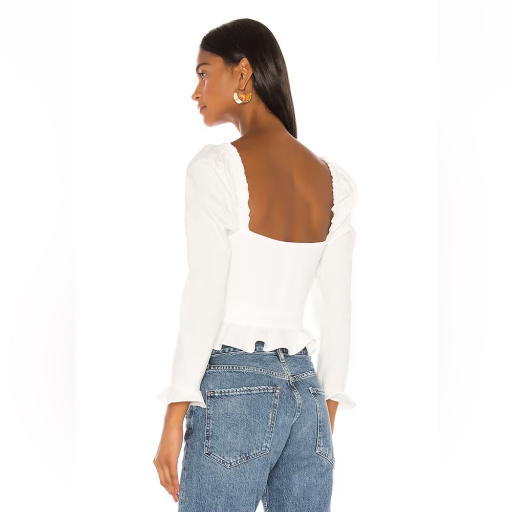 Majorelle Corie Top White Underwire Puff Sleeves Peplum XXS - Picture 3 of 15
